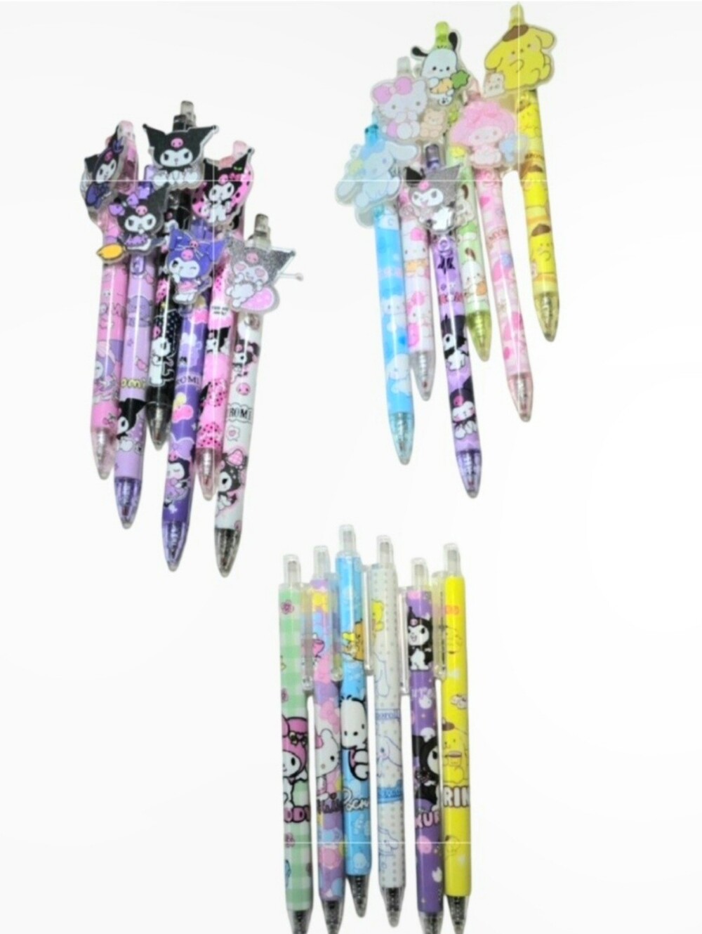 Sanrio Hello Kitty & Friends & Kawaii Retractable Gel Pen Bundle of 18 Pens